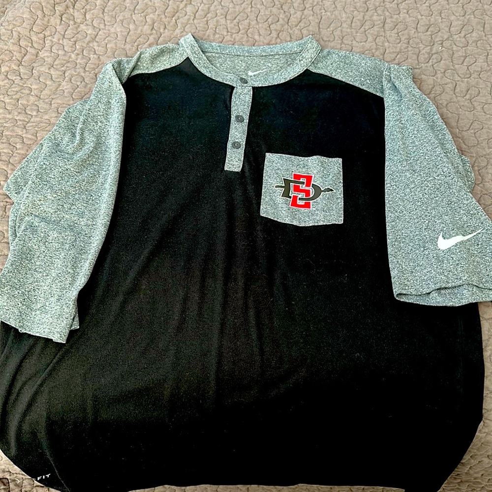 Nike SDSU dri fit Raglan 3/4 sleeve tee